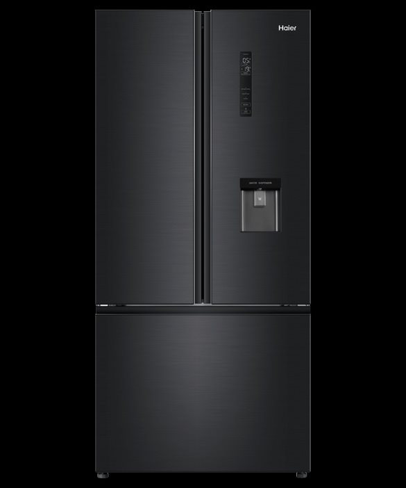 Haier 489L 600 Series French Door Refrigerator, Water Dispenser, Black, Model Number: HRF520FHC - RRP $1,899