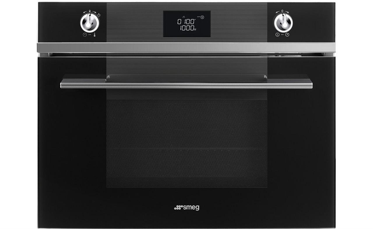 Smeg Microwave with Grill Oven Compact 45cm Compact, Black Linea Aesthetic- Model Number: Ssfa4102mn-T2- RRP $2,990 - Ex Demo