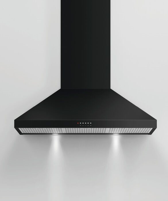 Fisher & Paykel Wall Rangehood, 90cm, Pyramid Chimney - Model No: Rangehood HC90PCB1 - RRP $2,999