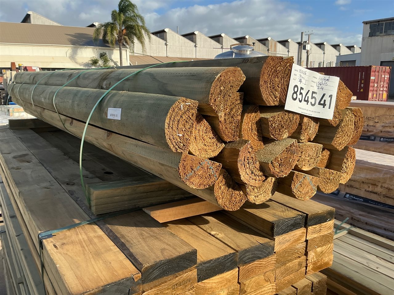 100 Dia, CCA Treated Pine, Precision Split Post, 24 Pcs @ 2.4 M, 24 PK# 854541