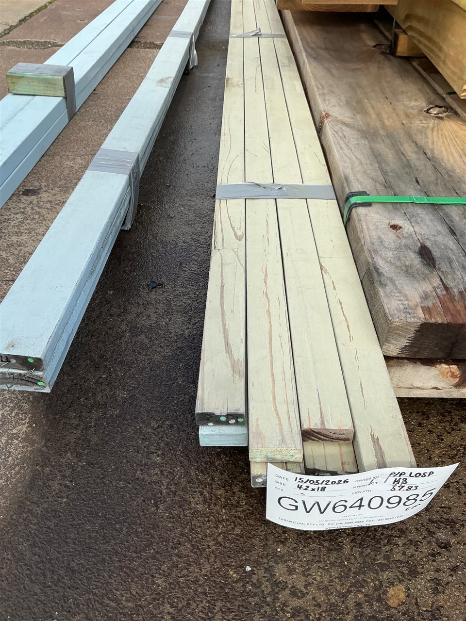 42 x 18, Primed and Painted LOSP Treated Pine, Mixed lengths, 57.83 Lin Metres Total Pk GW640985