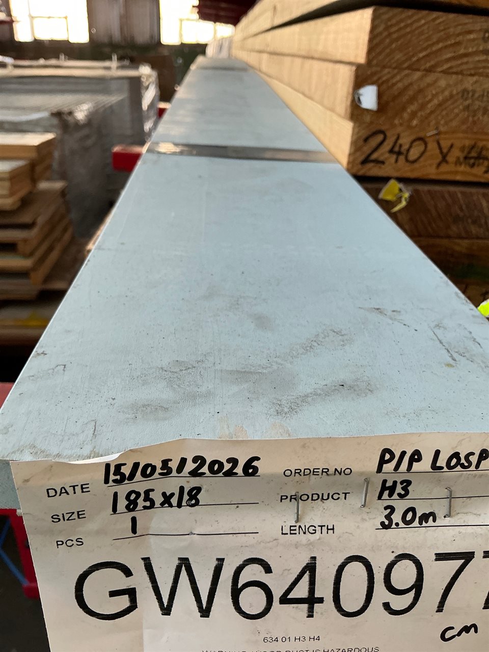 185 x 18, Primed and Painted LOSP Treated Pine, 1 Pcs @ 3.0 M, 3 Lin Metres Total PK# GW640977