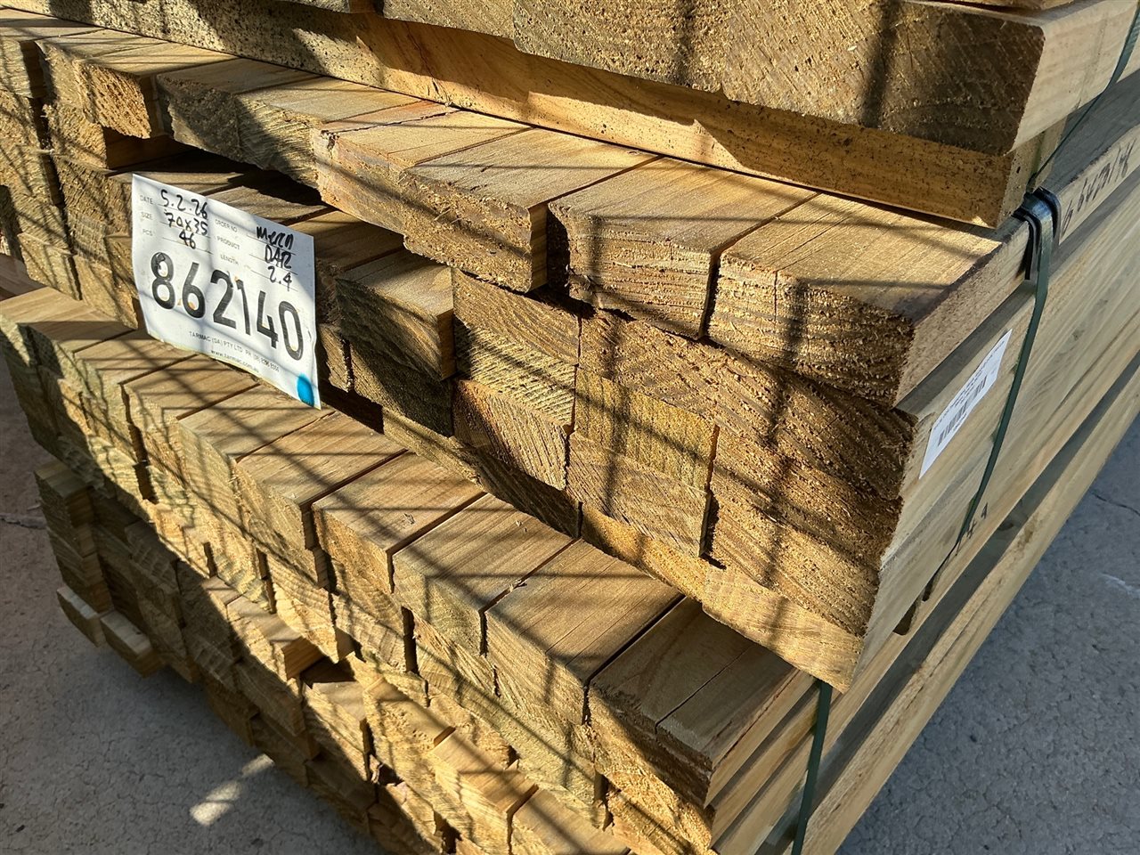 70 x 35, CCA Treated Pine, Merch, 46 pcs @ 2.4 M, 110.4 Lin Metres Total Pk 862140