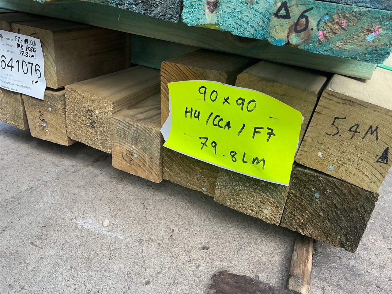 90 x 90, H4 CCA Treated Pine, F7, Mixed lengths, 79.8 Lin Metres Total Pk GW641076