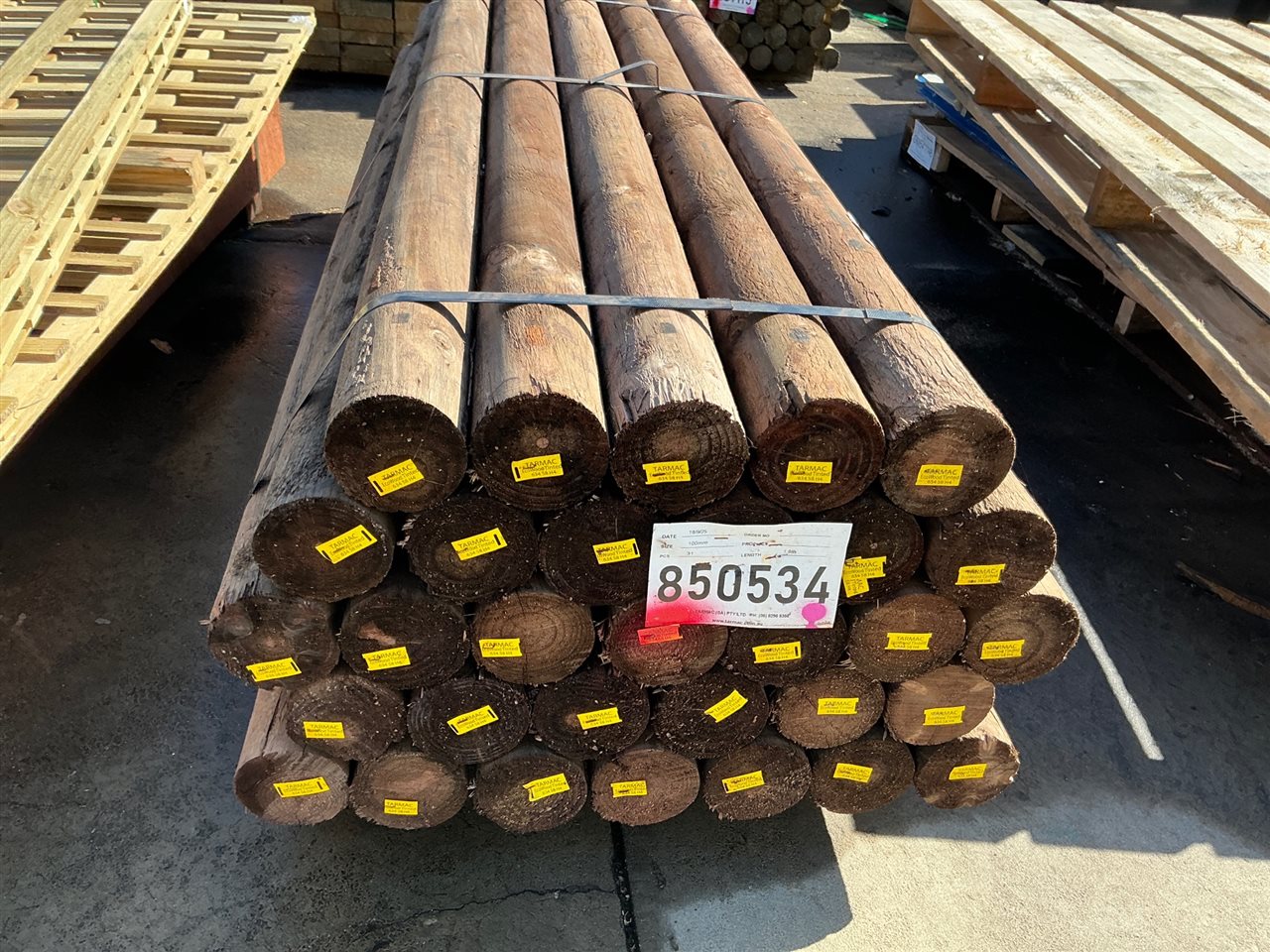 100 dia x 1.8 M, Tan-E Tint Treated Pine, Precision Post, 31 pcs Total Pk 850534