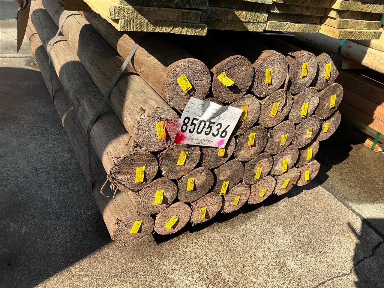 100 dia x 1.8 M, TAN-E Tint Treated Pine, Precision Post, 31 pcs Total Pk 850536