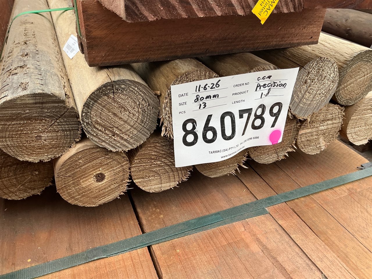 80 dia x 1.8 M, CCA Treated Pine, Precision Post, 13 pcs Total Pk 860789