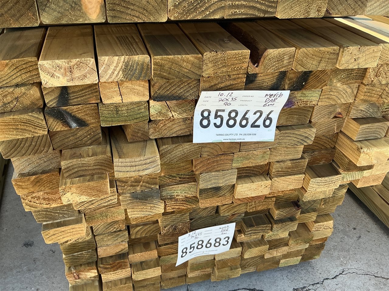 70 x 35 - Merch H3 Pine CCA - 90 @ 6M (540 Lin Metres) - Pack #858626