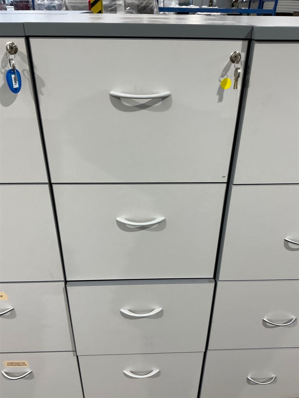 Filing Cabinet - 4 Drawer -Grey Melamine-460 x 560 x 1400 mm H