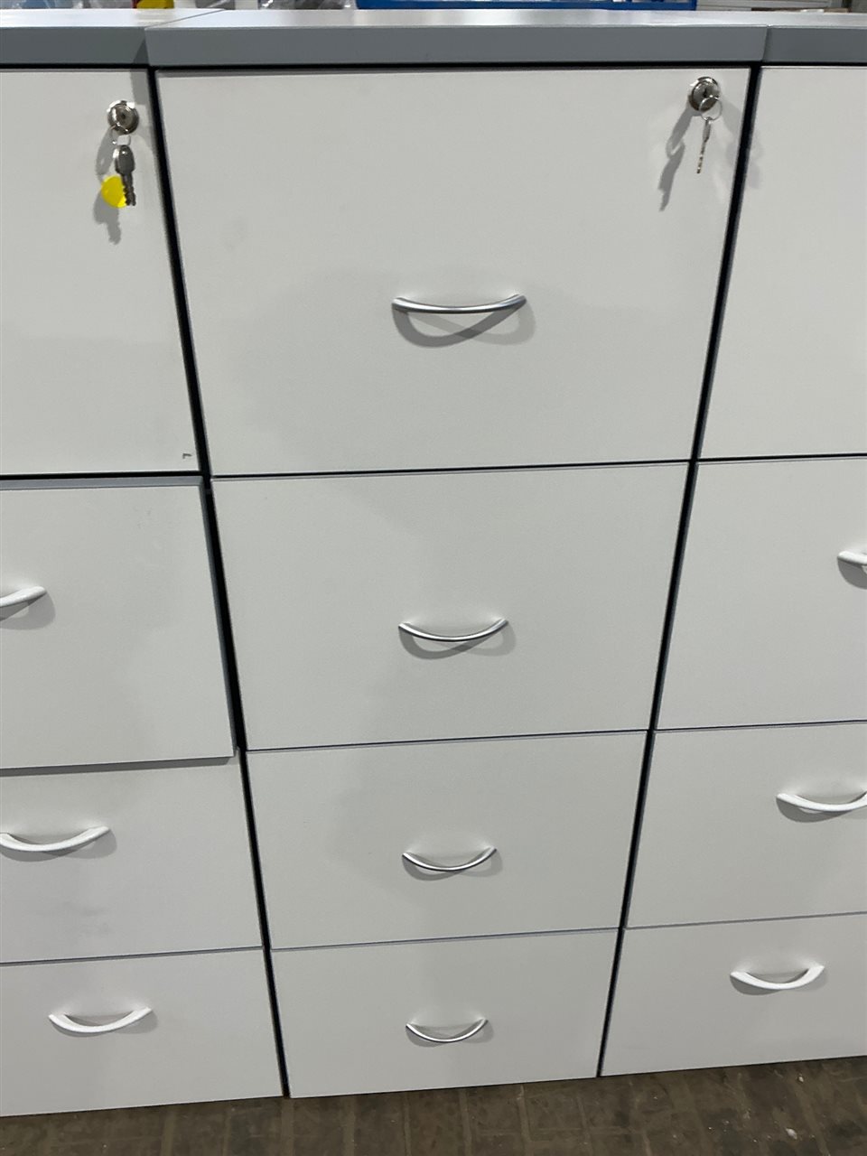 Filing Cabinet - 4 Drawer -Grey Melamine-460 x 560 x 1400 mm H