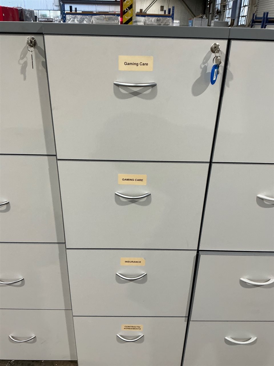 Filing Cabinet - 4 Drawer -Grey Melamine-460 x 560 x 1400 mm H