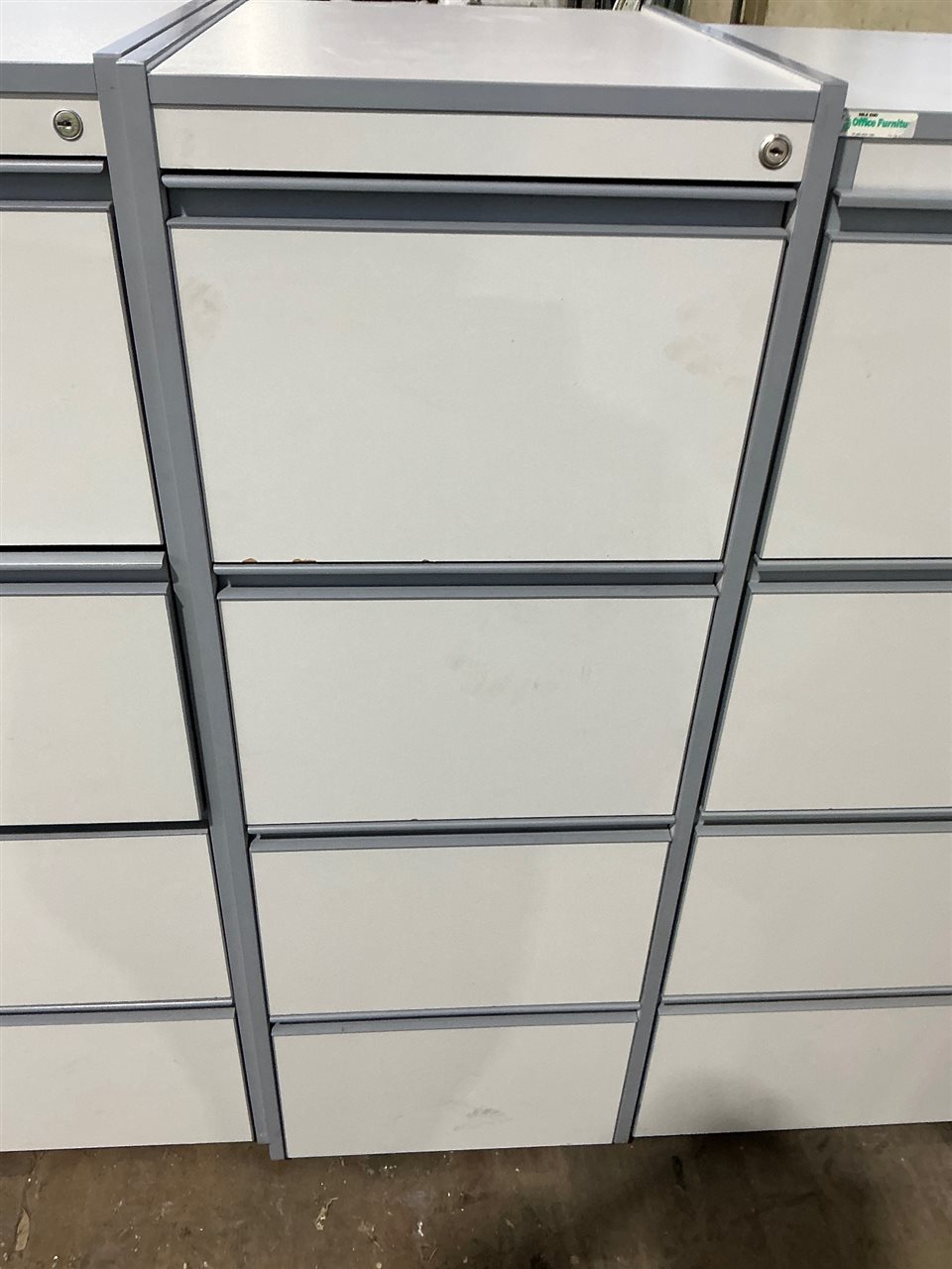 Filing Cabinet - 4 Drawer -Grey Melamine