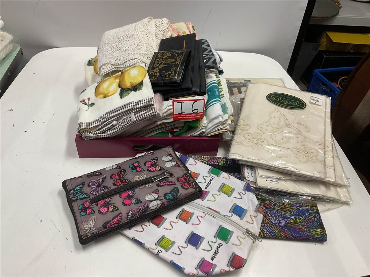 Pillowcases, Pencil Cases, Tea Towels, Wallets Etc All Brand New On A Tray