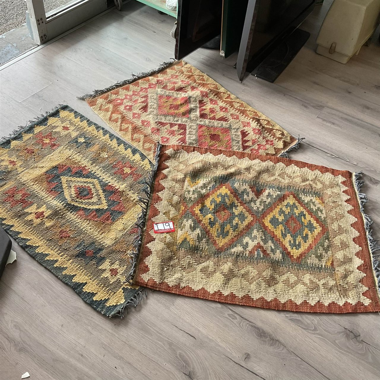 3 African Rugs 80 Cm X 68 Cm Woven
