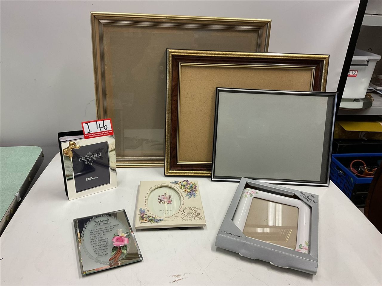 Assorted Picture/ Photo Frames Metal And Porcelain And Photo Album