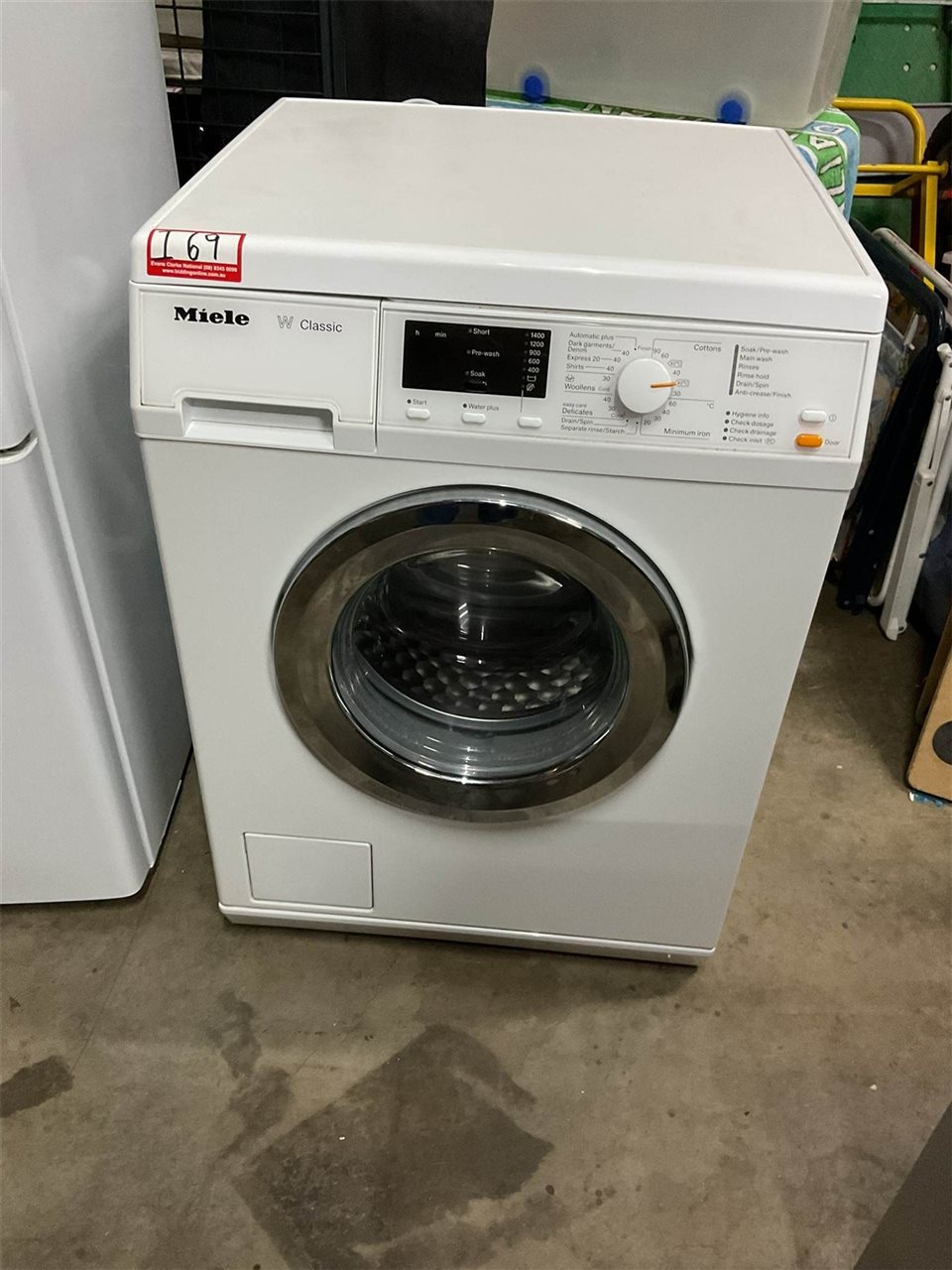 Miele W Classic Washing Machine. Wmkt 08004 60 Cm Wide X 60 Cm Deep X 82 Cm High, Untested, "Sold As Is"