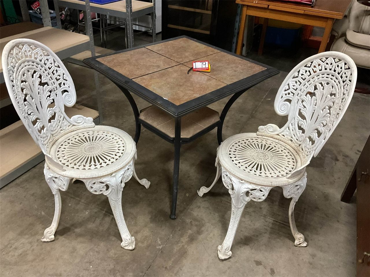 2 Coalbrook Metal Chairs And Tiled Top Metal Table
