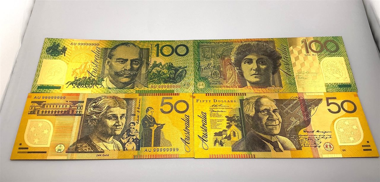 Australian Exhibit Dollar Notes - 2 x $100 & 2 x $50 - "Not Legal Tender"
