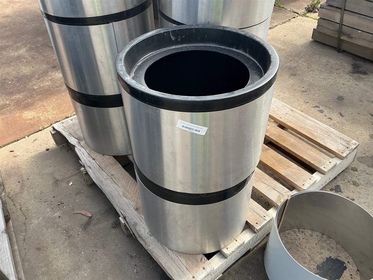 Pot Planters - Stainless Steel Outer - Plastic Inside -  Sold Per Each