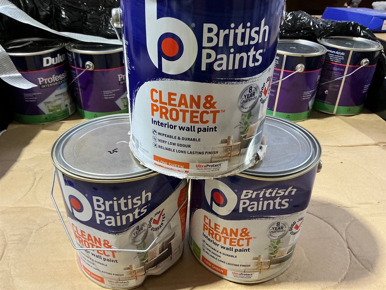 British Paints Clean and Protect x3 ( Wall  1 x White and 2 x 4 Litre Tint Base