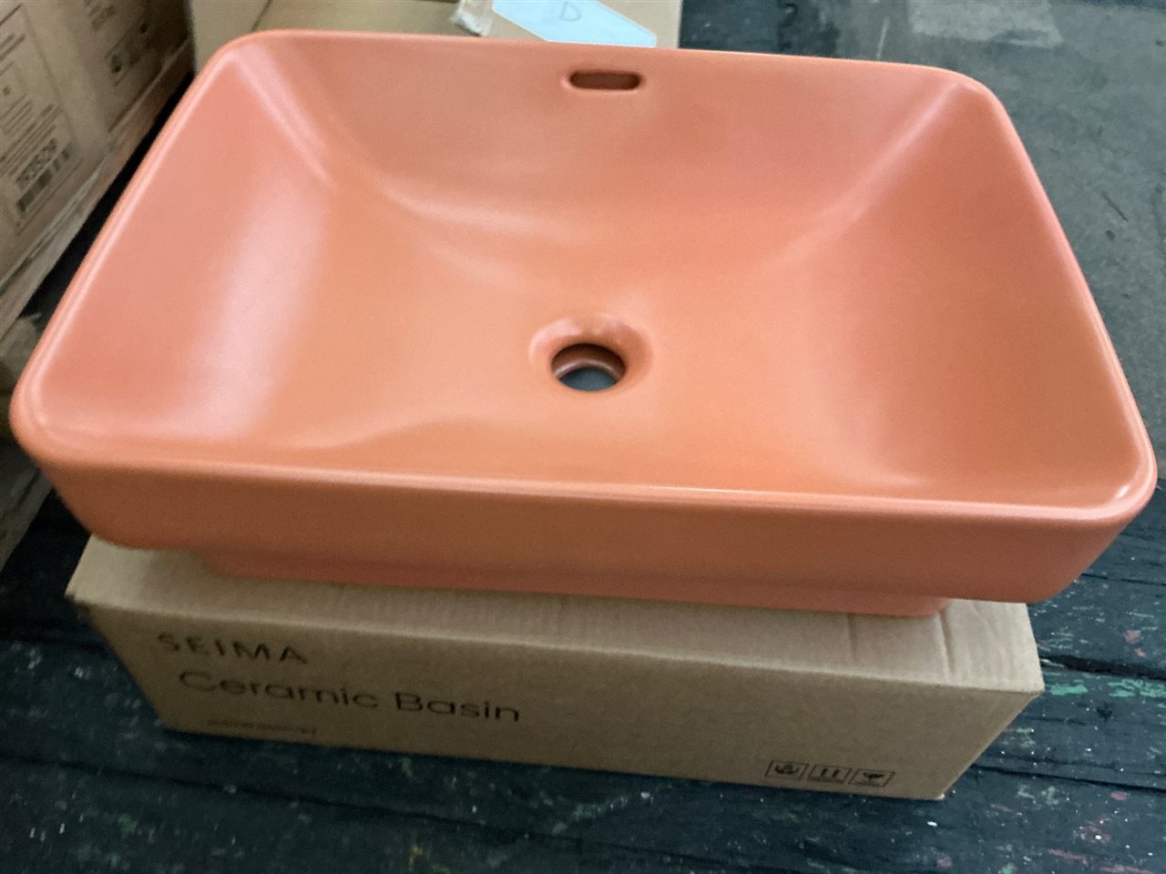 Seima OBELLO 501 Basin Inset, rect, OF Terracotta, RRP $450