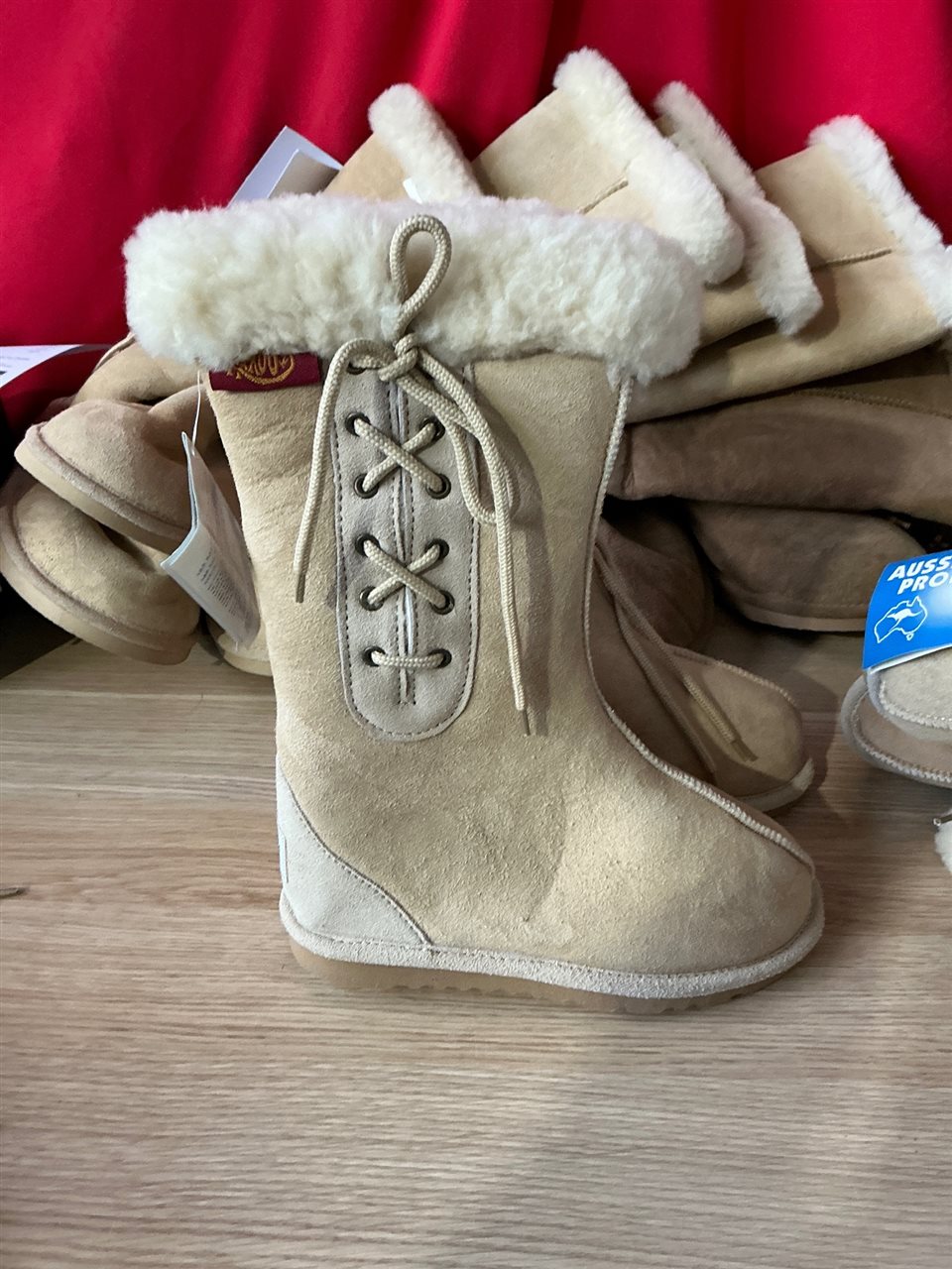 UGG Boots - Aust Size 4 USA Mens 5 USA Ladies 6, Long Lace UPS,Sand Colour, Sold Per Each