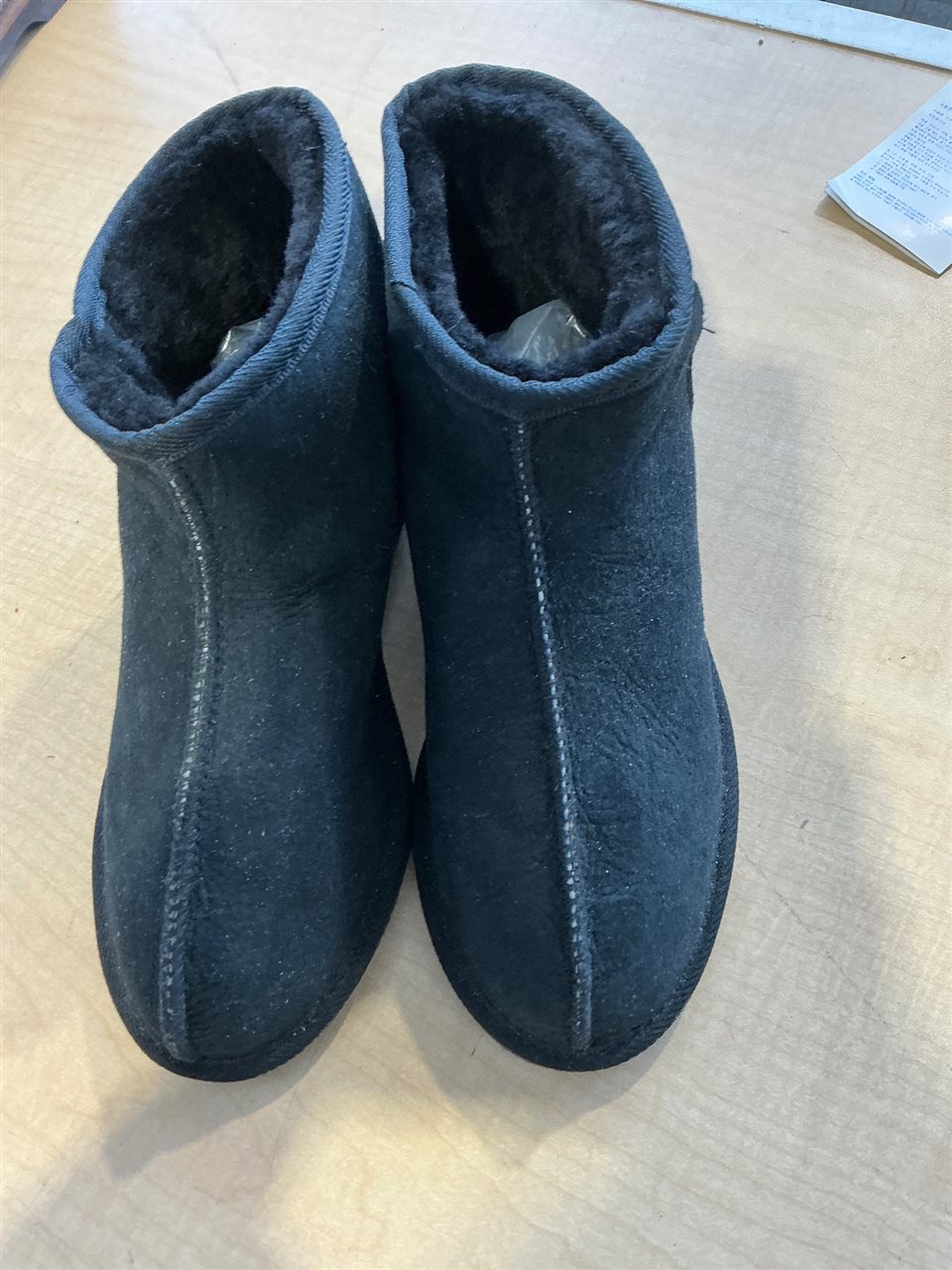 Slippers, Leather Upper, Synthetic Sole ,Black, Size 5-6