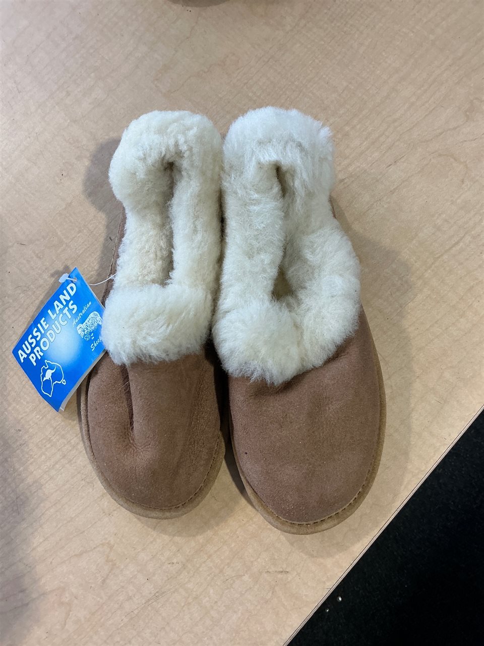 Slippers, Leather Upper, Synthetic Sole ,Chestnut, Size 5