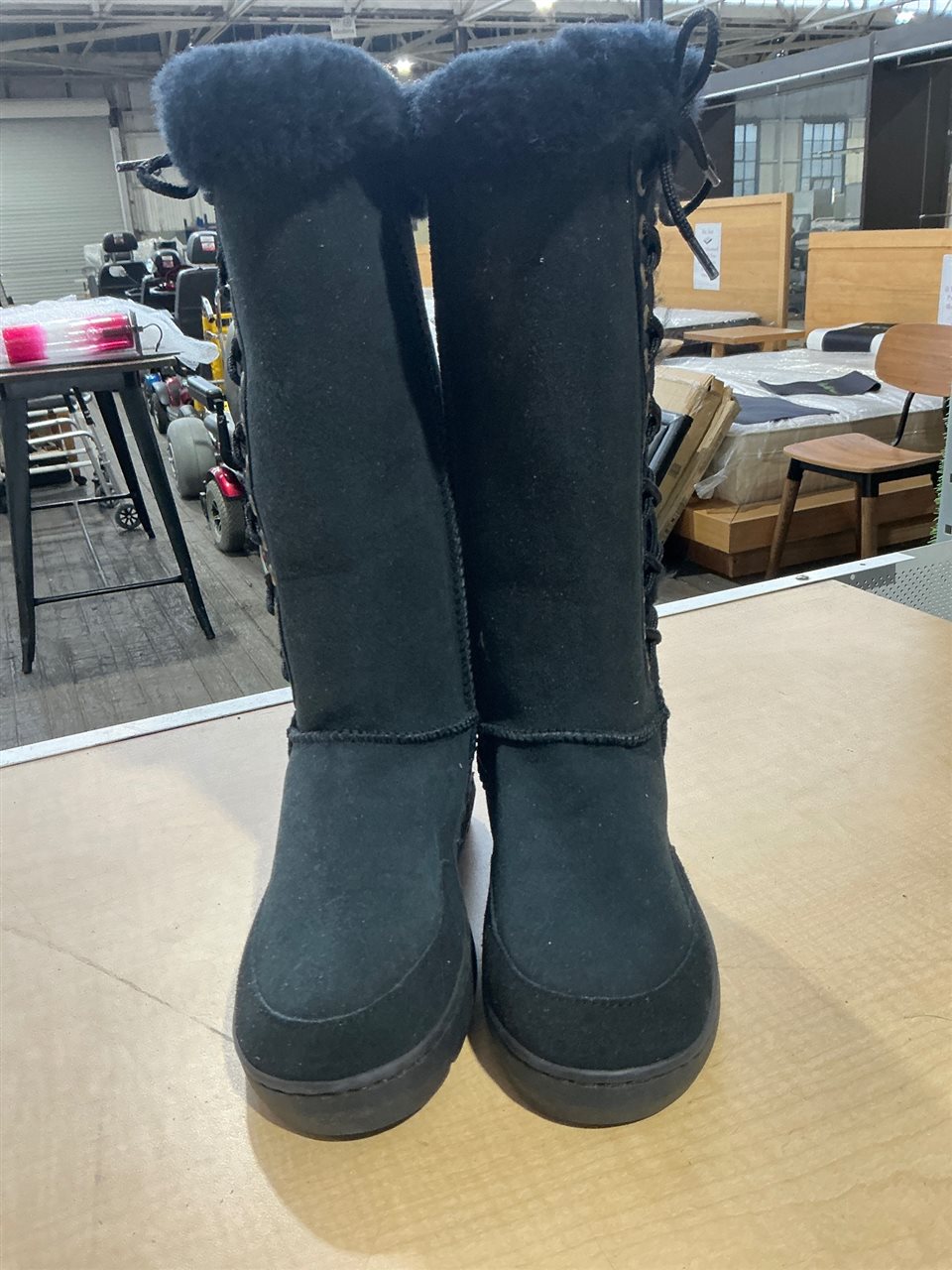 AussieLand UGG Pull On with Laceup,  Black, EUR36, ENG3, 23cm