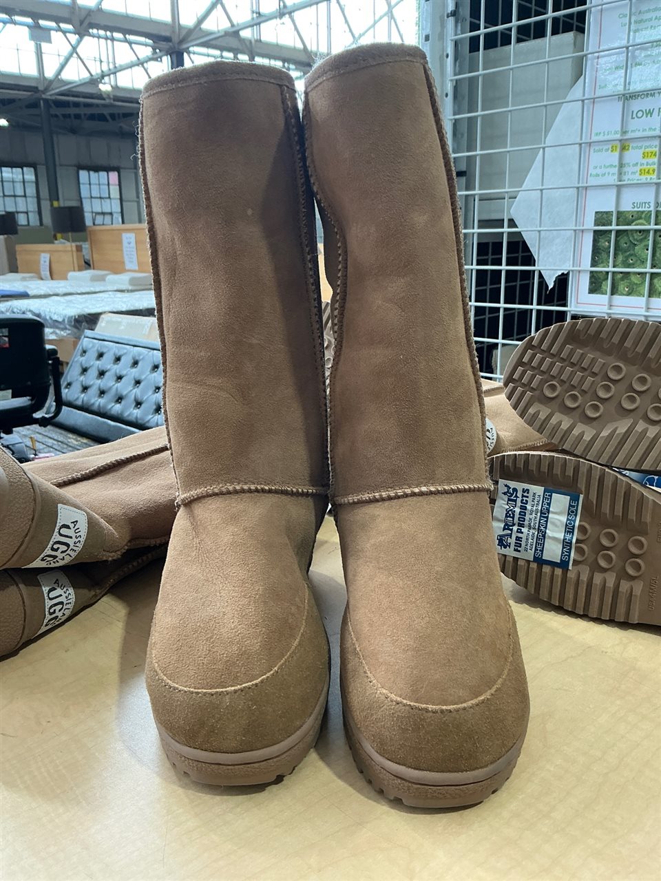 AussieLand UGG Pull On Leather, Synthetic Sole , Chestnut, EUR37, ENG3, 23cm