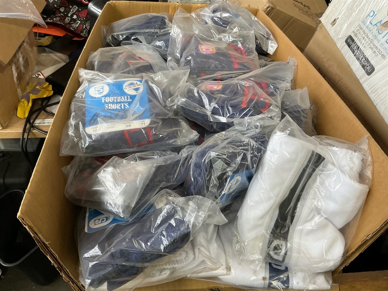 Football Shorts - Grand Final -Carton of Mixed Red / Blue and White