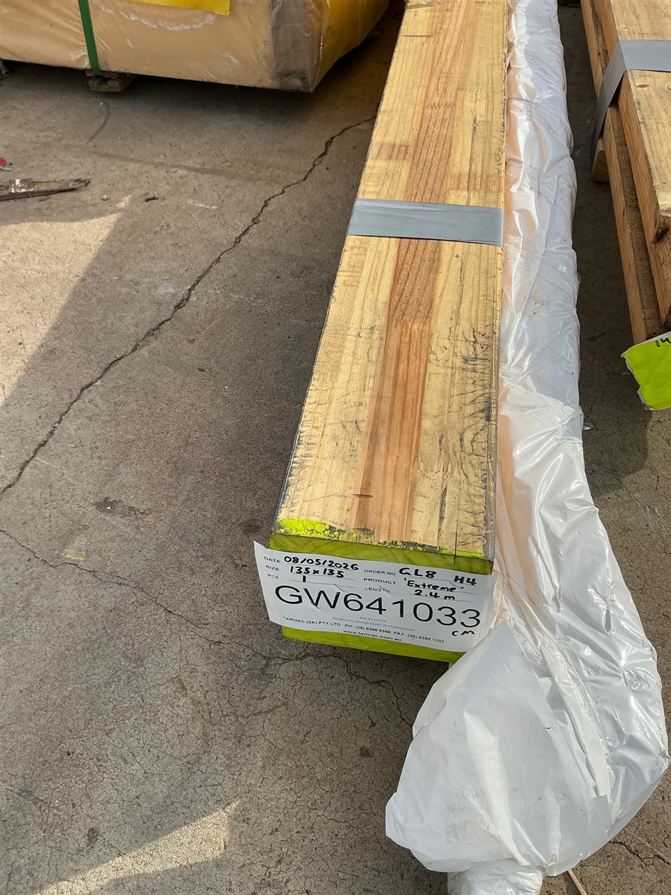 135 x 135, H4 Treated Pine, GL8 Extreme Post, 1 pcs @ 2.4 M, 2.4 Lin Metres Total Pk GW641033