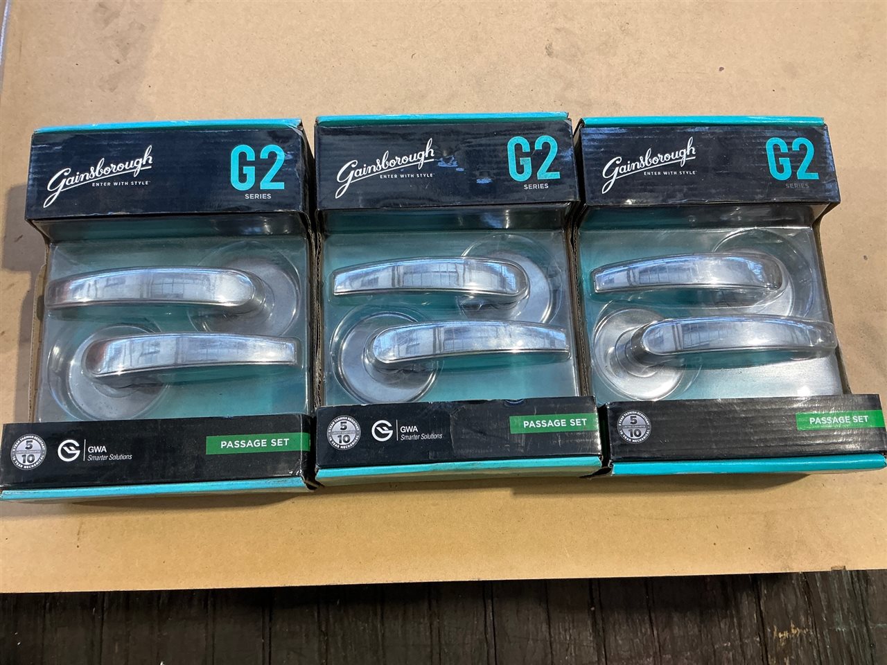 Gainsborough Passage Door Handle Sets- Quantity of 3