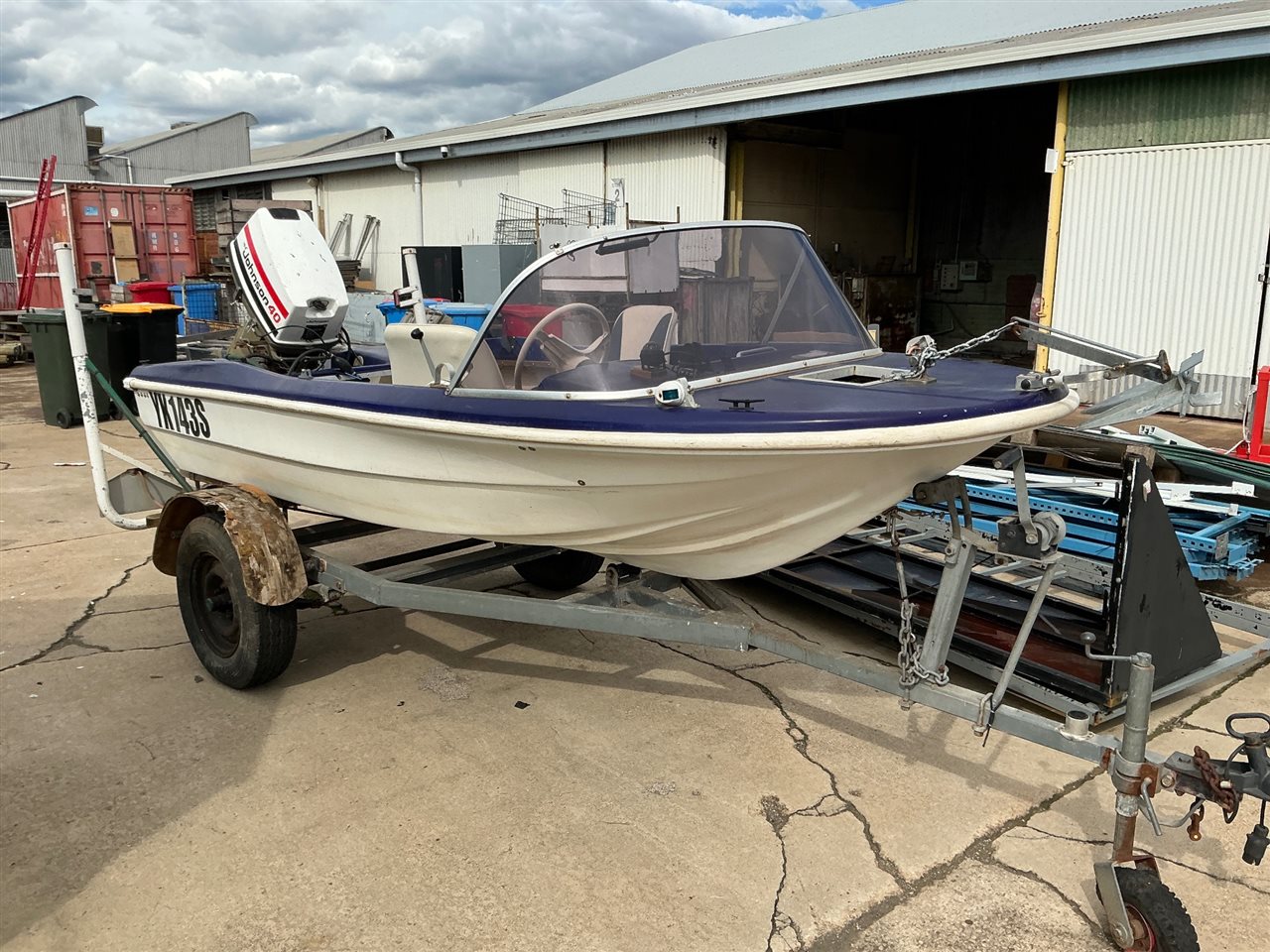 Fibreglass Runabout Boat -3.6 metre with 40 HP Outboard Motor on Trailer
