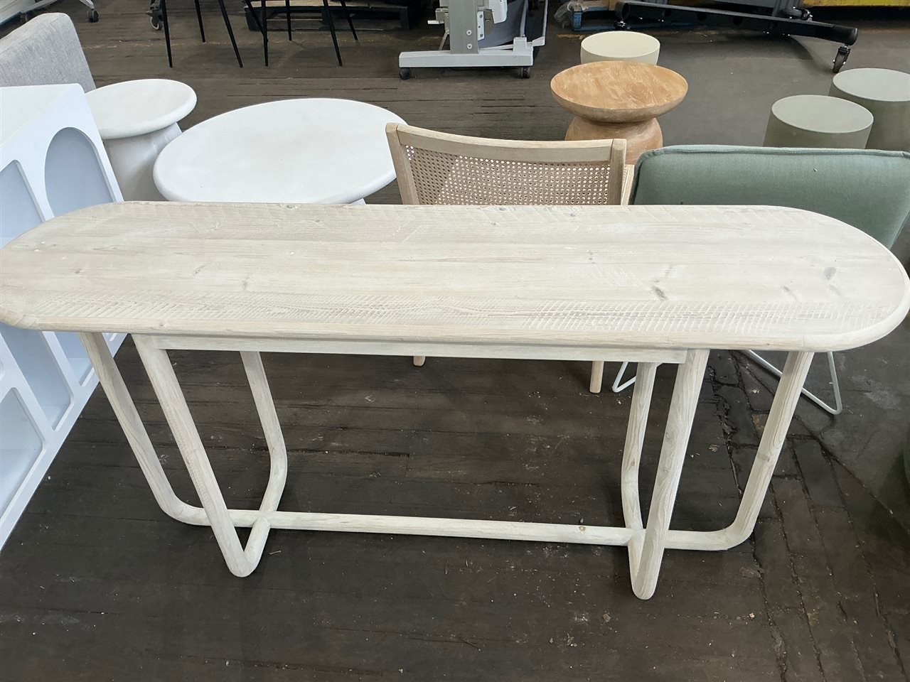Hall Table, Whitewashed Timber 1600 x 800