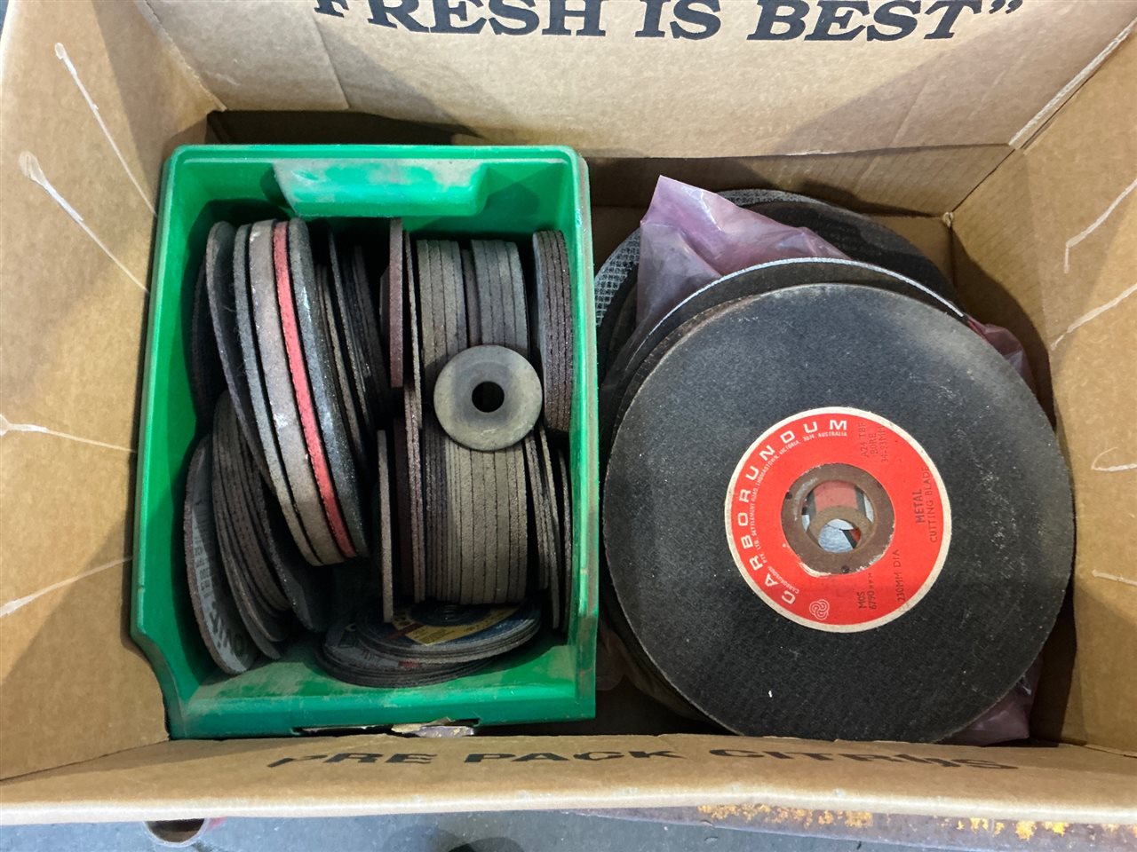 Box of Assorted Size Grinding and Cut Off Wheels