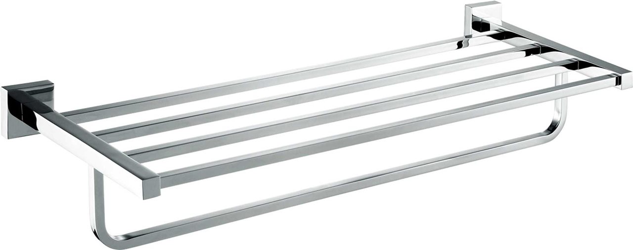 Chrome Triple Bath Towel Rack Rail Brass Construction