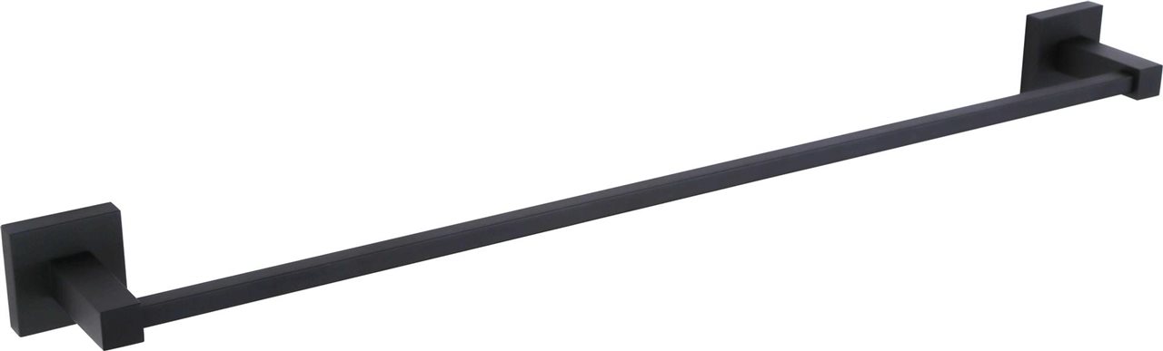 Matt Black Single Towel Rail Brass Construction Thumbnail