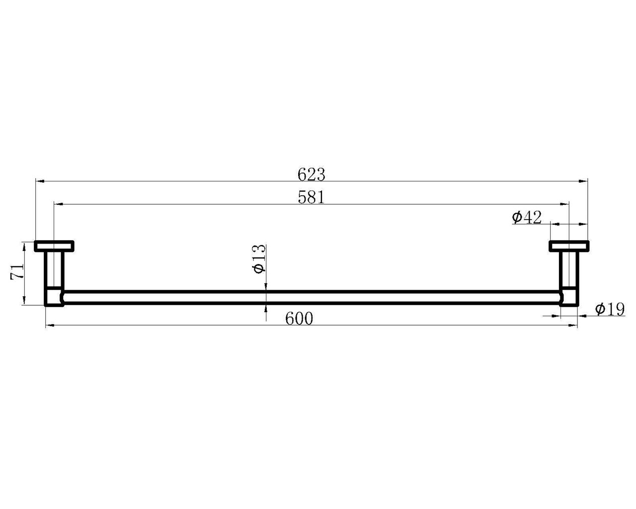 Matte Black Towel Rail Brass Construction