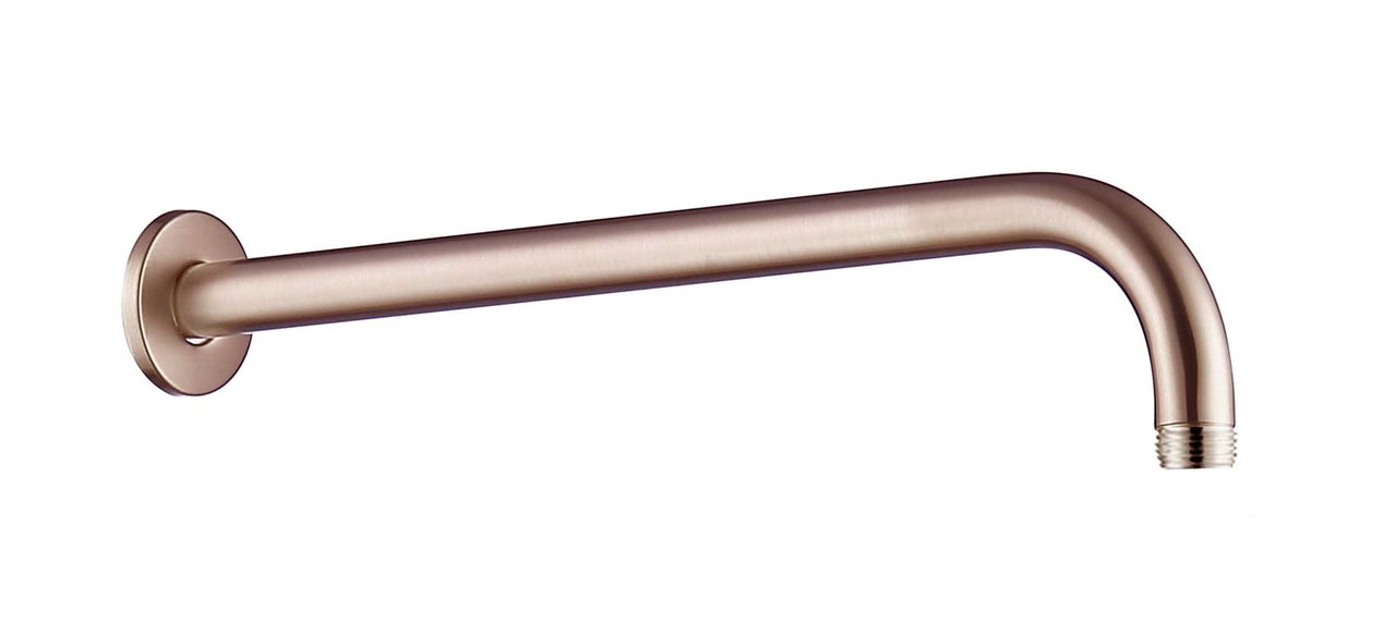 Brushed Rose Gold Shower Arm Brass Construction