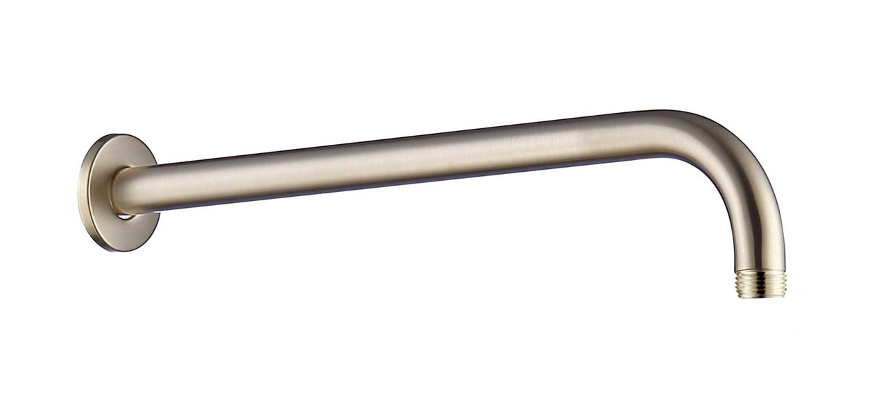 Brushed Gold Shower Arm Brass Construction