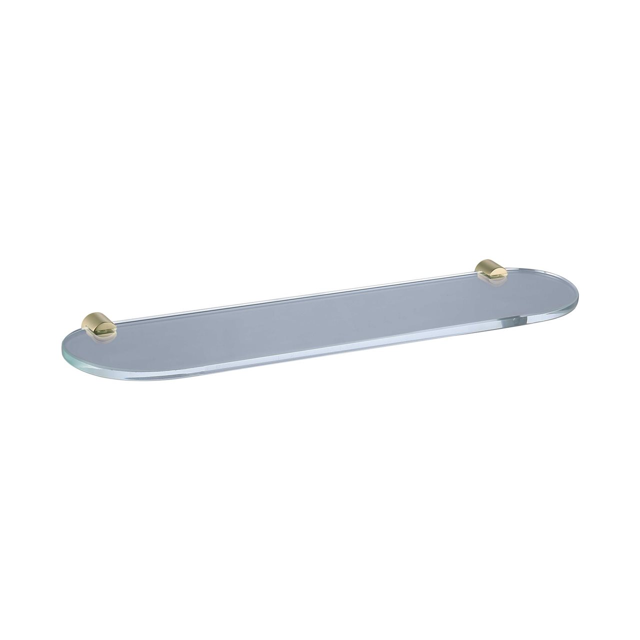 Brushed Gold Glass Shelf 500m x 125mm Brass Construction