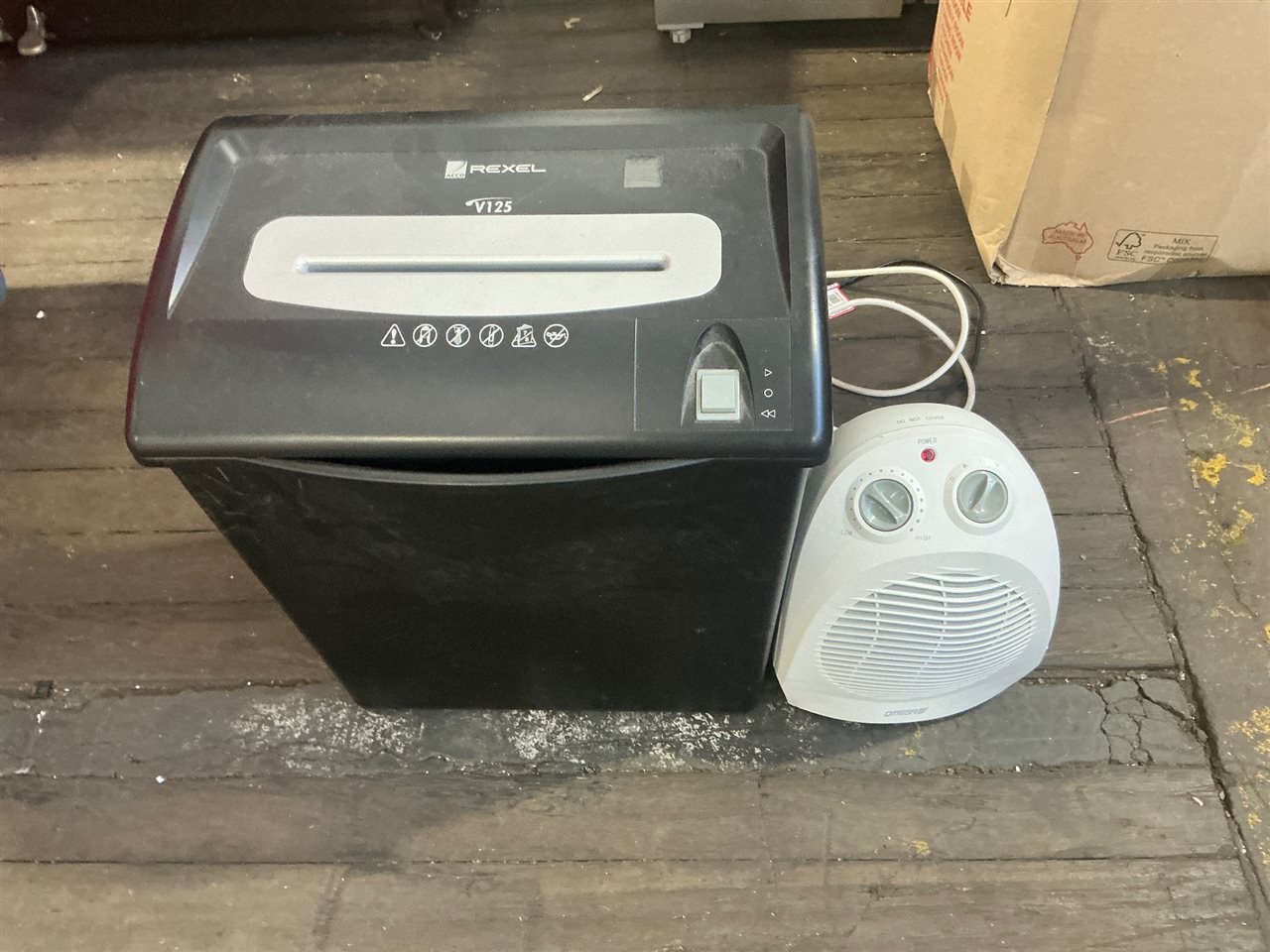Rexel V125, Paper Shedder, Omega Fan Heater, Model NFD20A