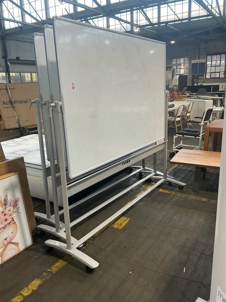 Whiteboard, Mobile, W1900 x H1900 Includes Stand, Quantity of 3