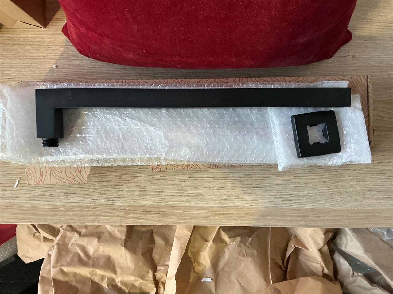 Shower Arm 400mm, Square, Matte Black, Sold Per Each