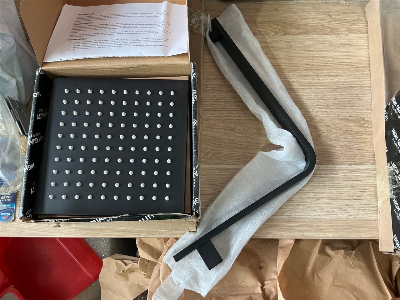 BT Sutton Shower Head and Arm, Black, Sold Per Each.