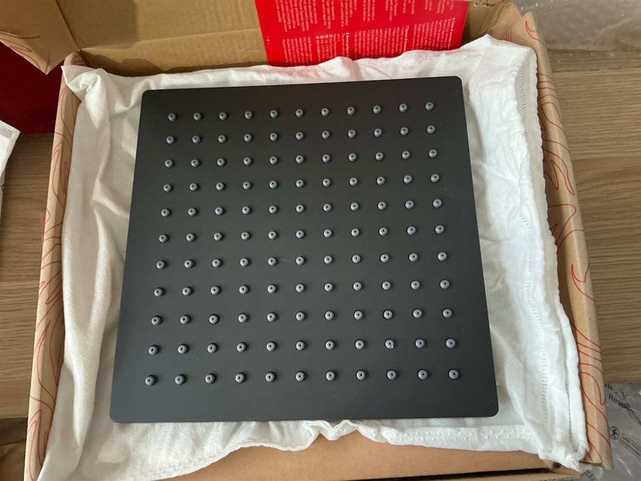 Shower Rose 200mmSquare,Matte Black