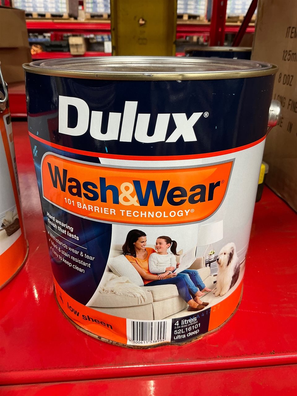 Dulux Wash & Wear-  Low Sheen -Ultra  Deep Base  - 4 Litre -