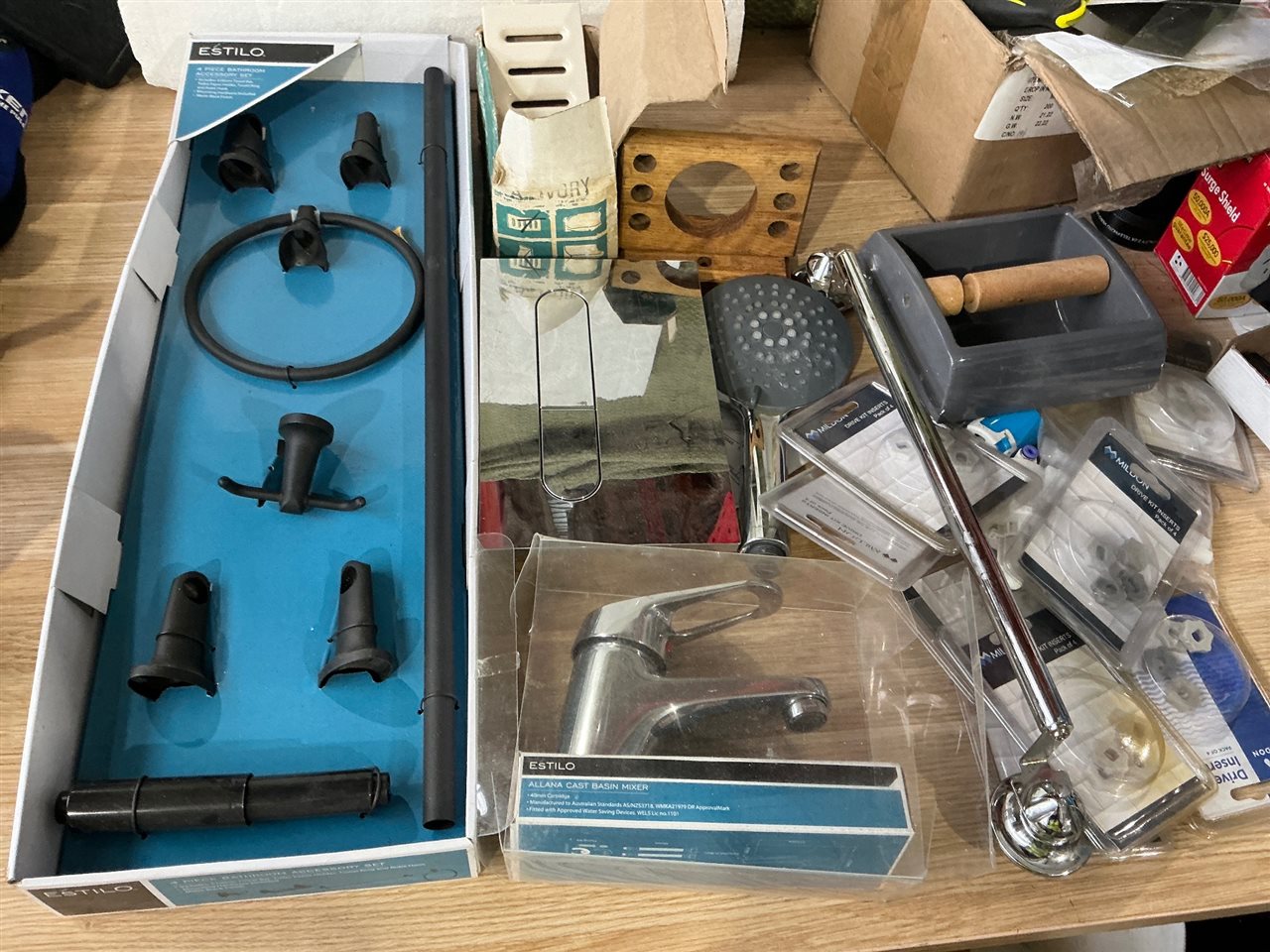 Bathroom Accessories -Asstd- 4 Piece Bathroom Accessory Set, Basin Mixer , etc.