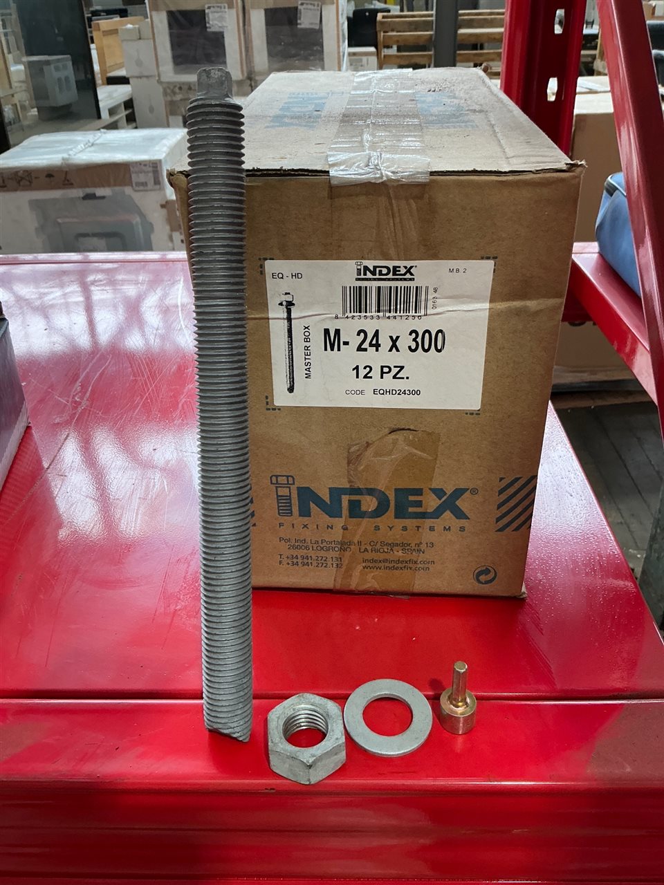 Galv .Anchor Bolts with Nut / Washers -Carton of 12 Bolts - 24 x 300 Mm- Sold Per Carton of 12 Bolts